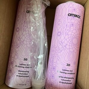 Amika 3D Volume & Thickening 
Shampoo & Conditioner Liters Duo w/ pumps-  Sealed